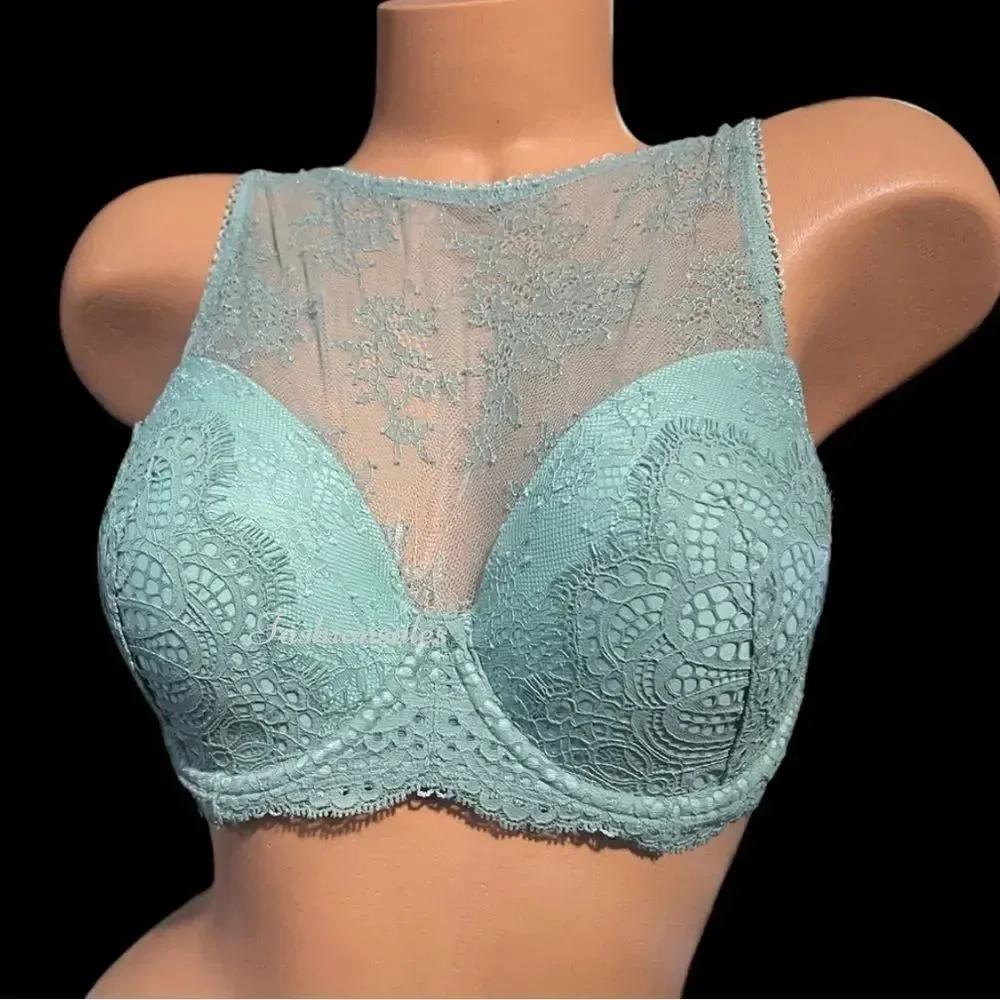 Victorias Secret Dream Angels High Neck Lined Demi Sage Bra